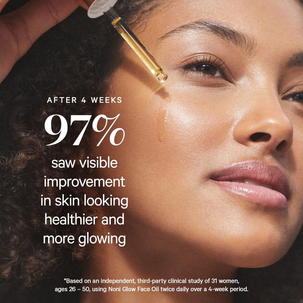 kora organics oil texture on skin demonstrating lightweight absorbency and glow
