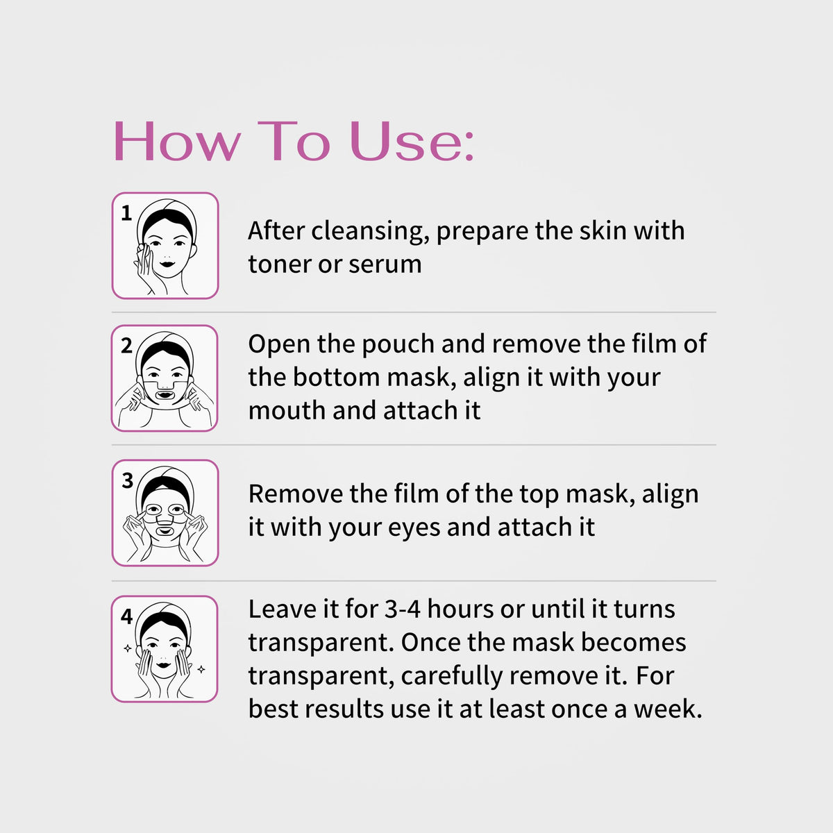 Koreana Skin box open with four individually sealed masks for convenient use