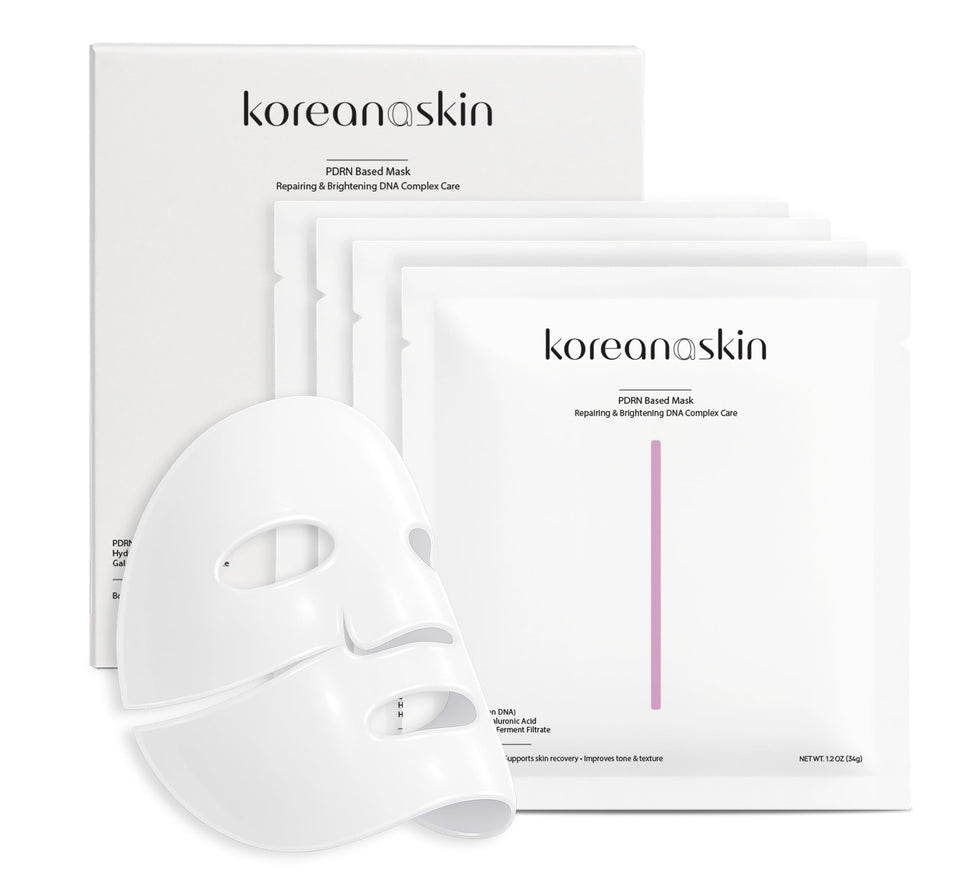 Koreana Skin front packaging showing box of four masks and product benefits