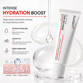 KORIDERM 50 mL jar next to everyday items to show travel friendly benefit
