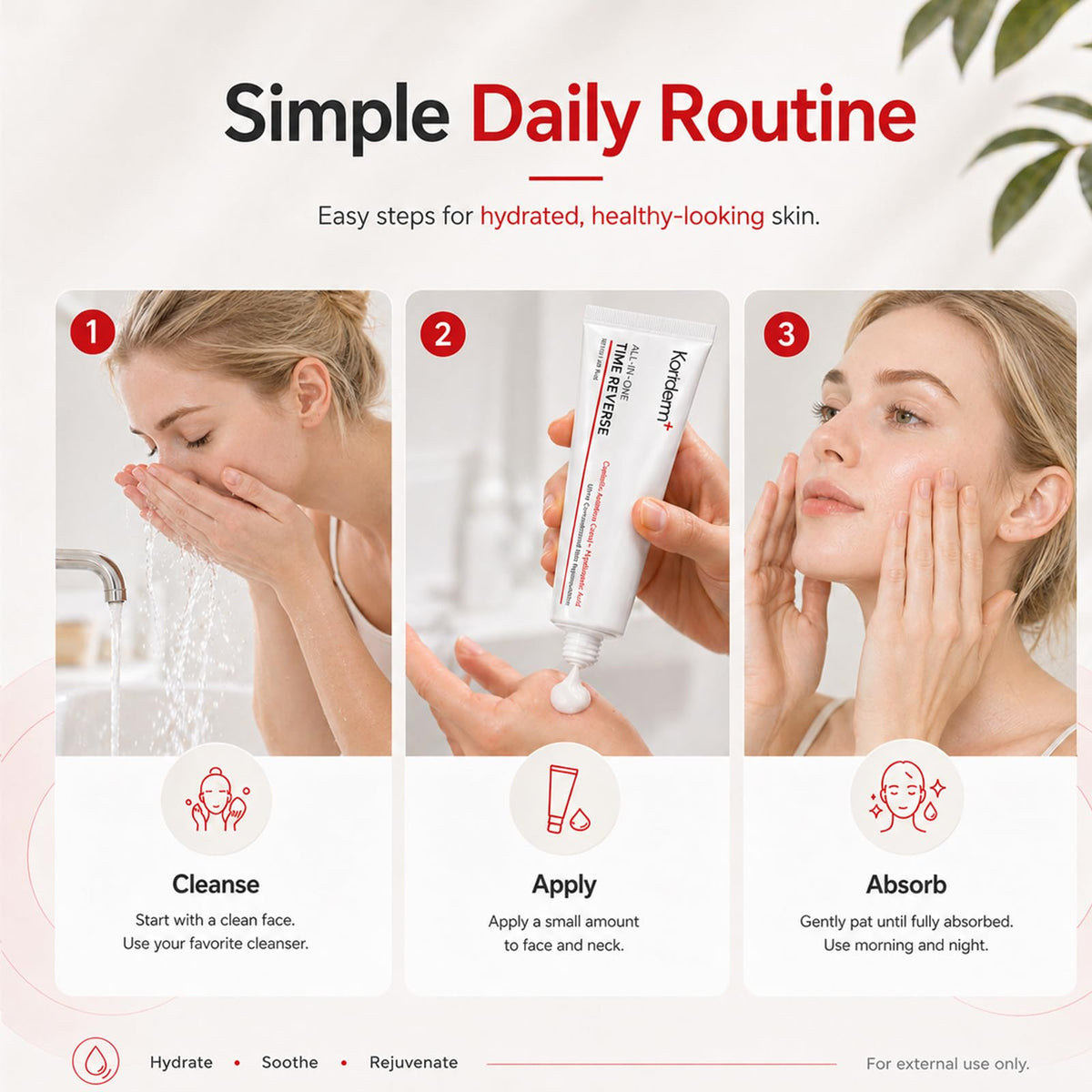 KORIDERM cream on bathroom shelf staged for morning routine convenience benefit
