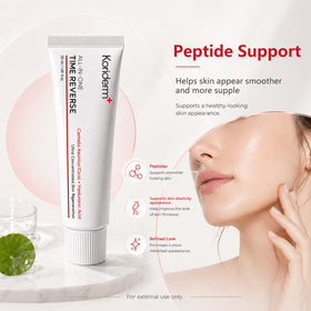 KORIDERM cream being dispensed on hand to demonstrate simple single step benefit