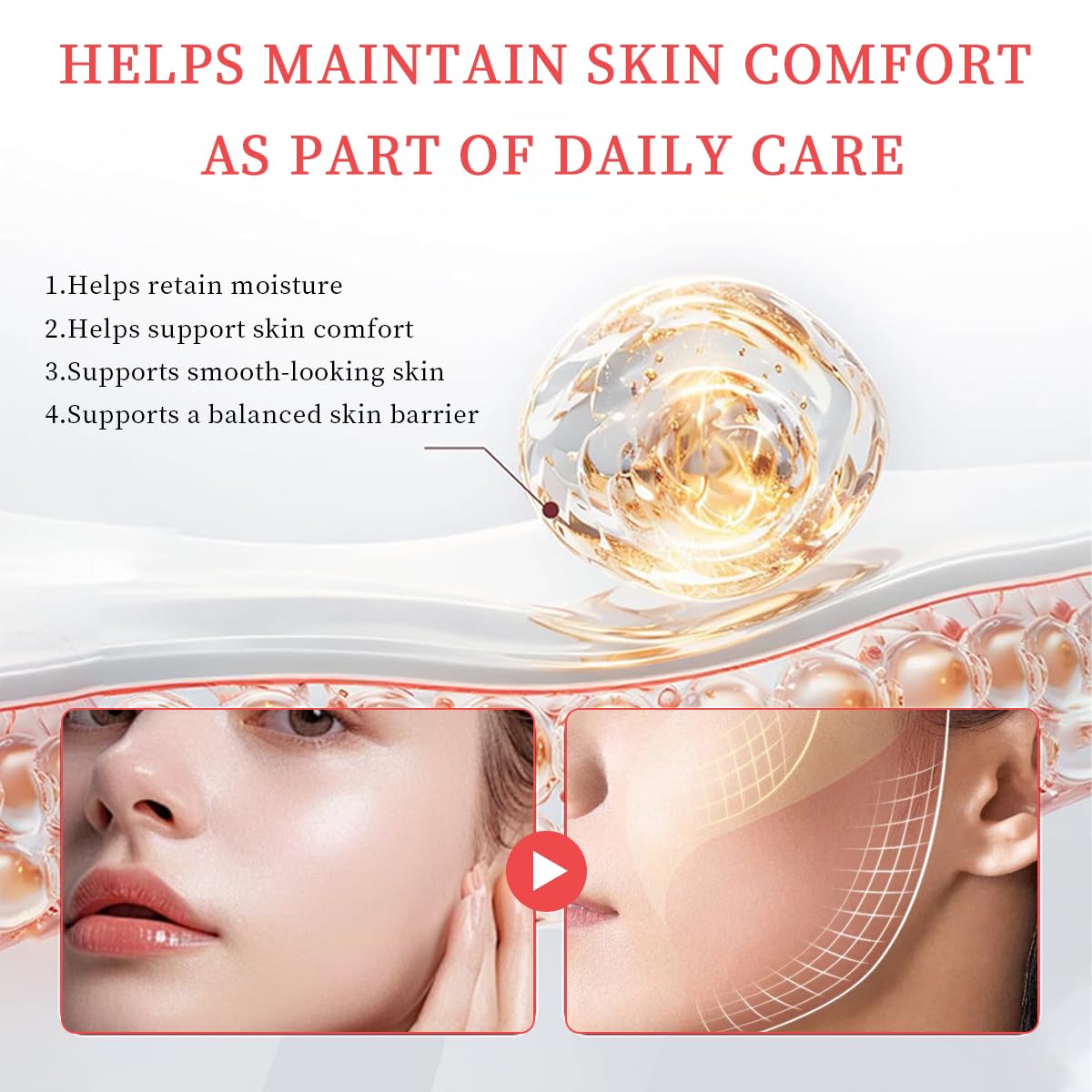 Koriderm cream texture close-up illustrating lightweight, quick-absorbing feel