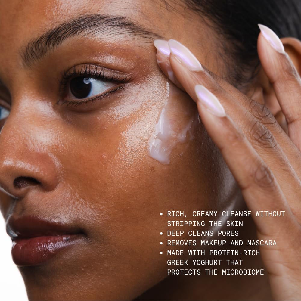 KORRES cream-to-foam lather close-up demonstrating gentle cleansing