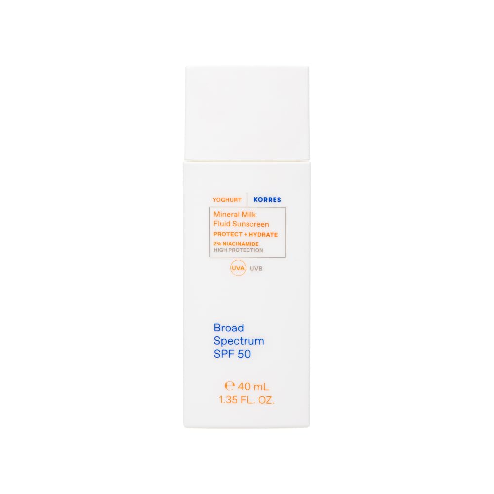 KORRES front packaging showing travel sunscreen and clear branding benefit visible