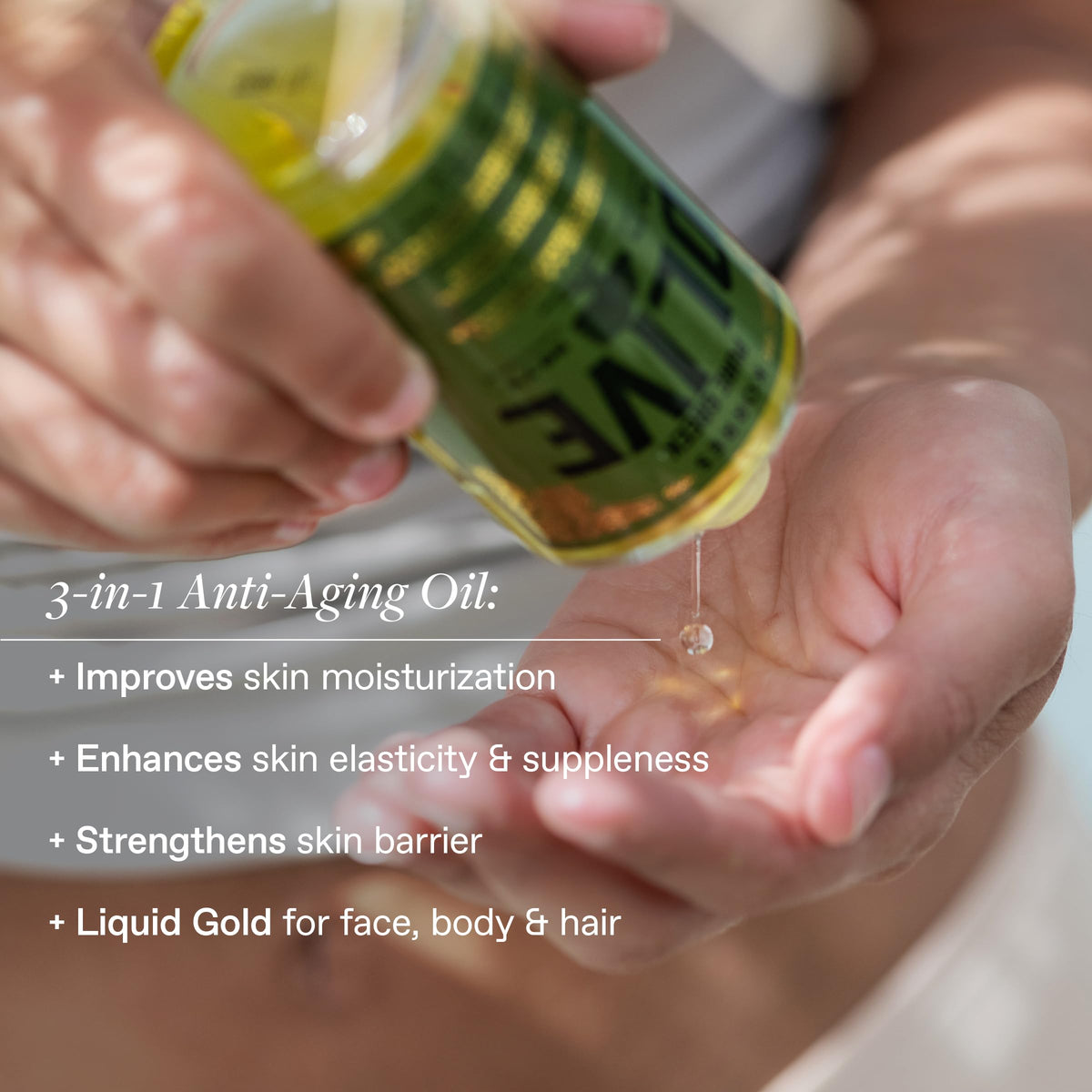 KORRES close-up oil drops texture demonstrating fast absorption benefit
