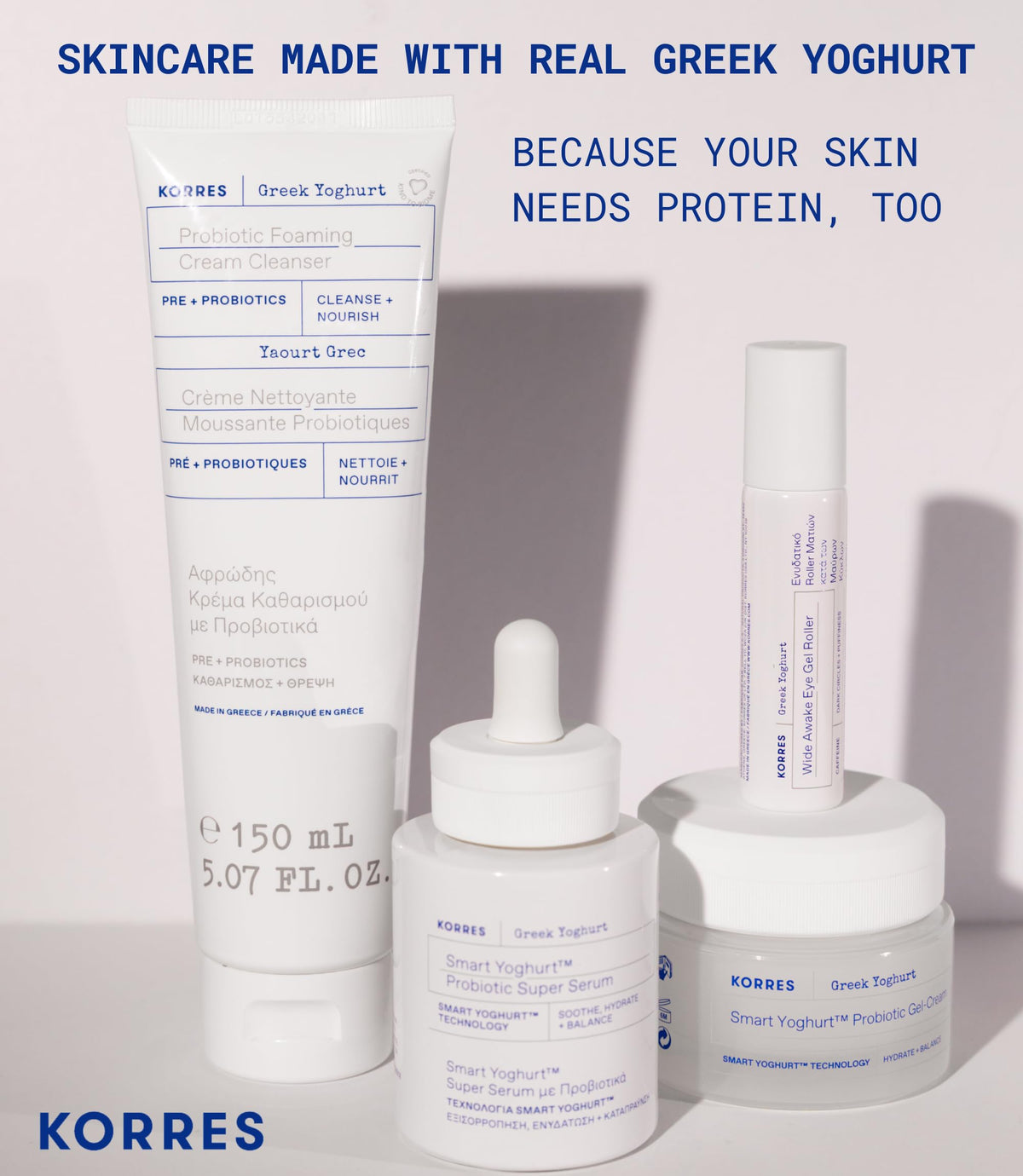 KORRES recyclable packaging label detail highlighting eco benefit