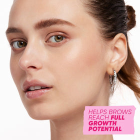 Kosas before and after full face demonstrates visible brow fullness