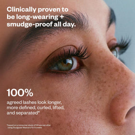 Kosas before and after eight weeks showing fuller, longer lashes