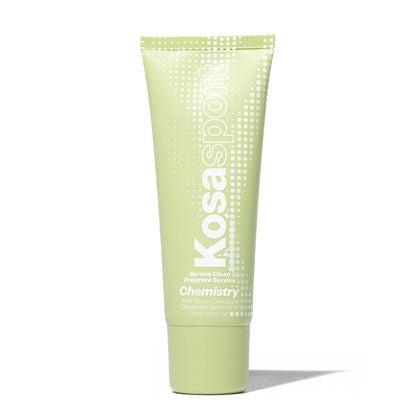 Kosas front packaging showing deodorant bottle and label, skincare benefit visible