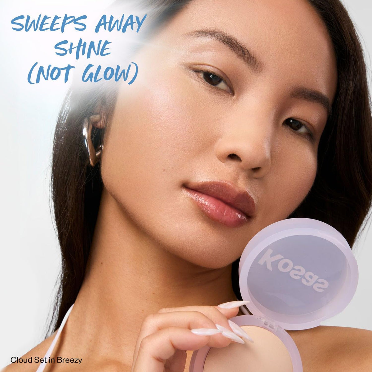 Kosas close-up of pressed powder surface highlighting lightweight feel