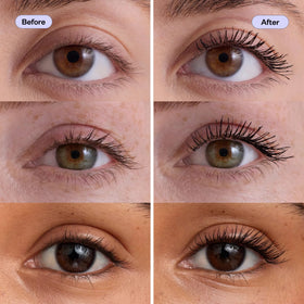 Kosas curvilinear brush closeup illustrating even lift and separation