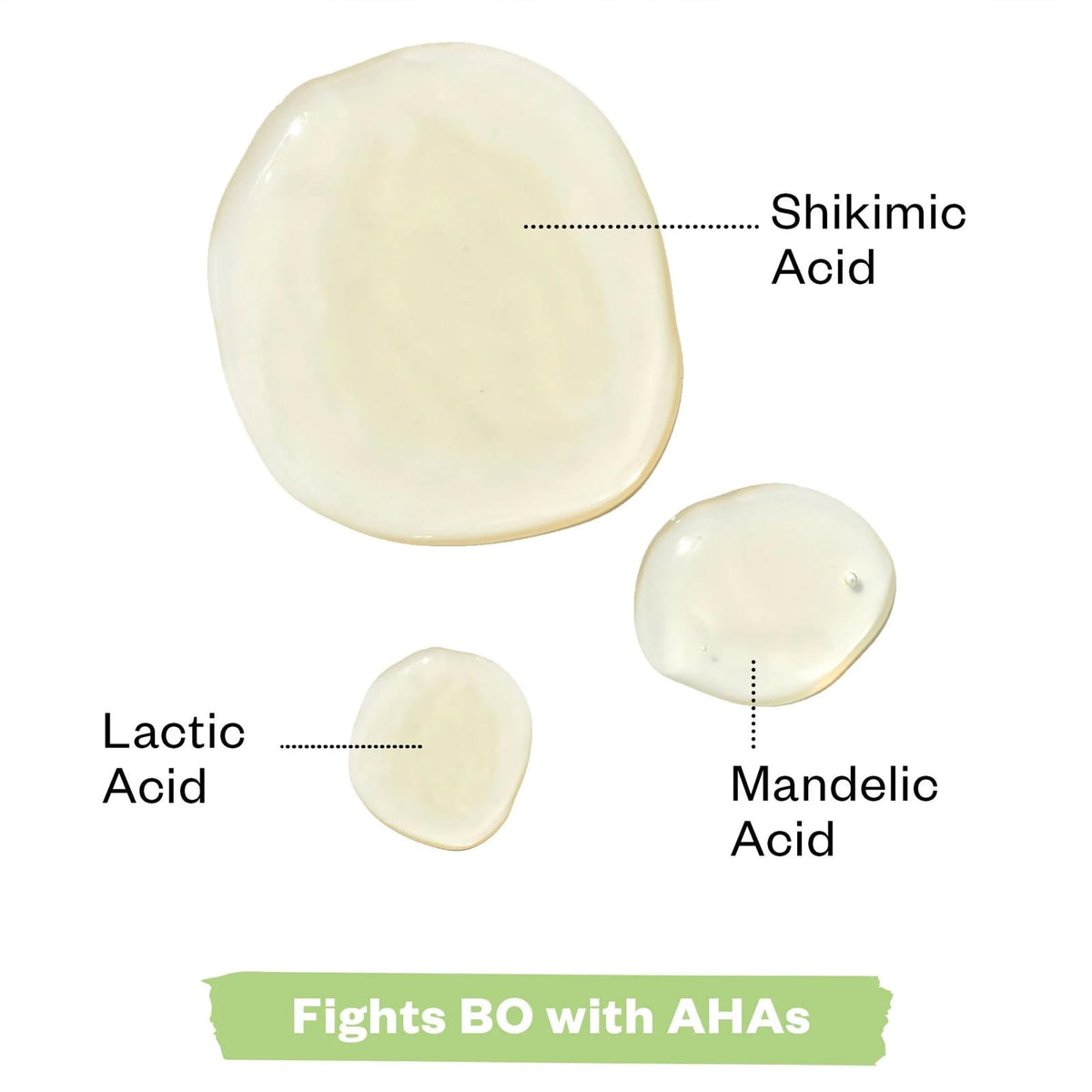 Kosas ingredient label highlighting AHAs and sensitive-safe benefits