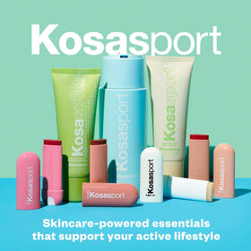 Kosas packaging close-up emphasizing recyclable materials and clean formula