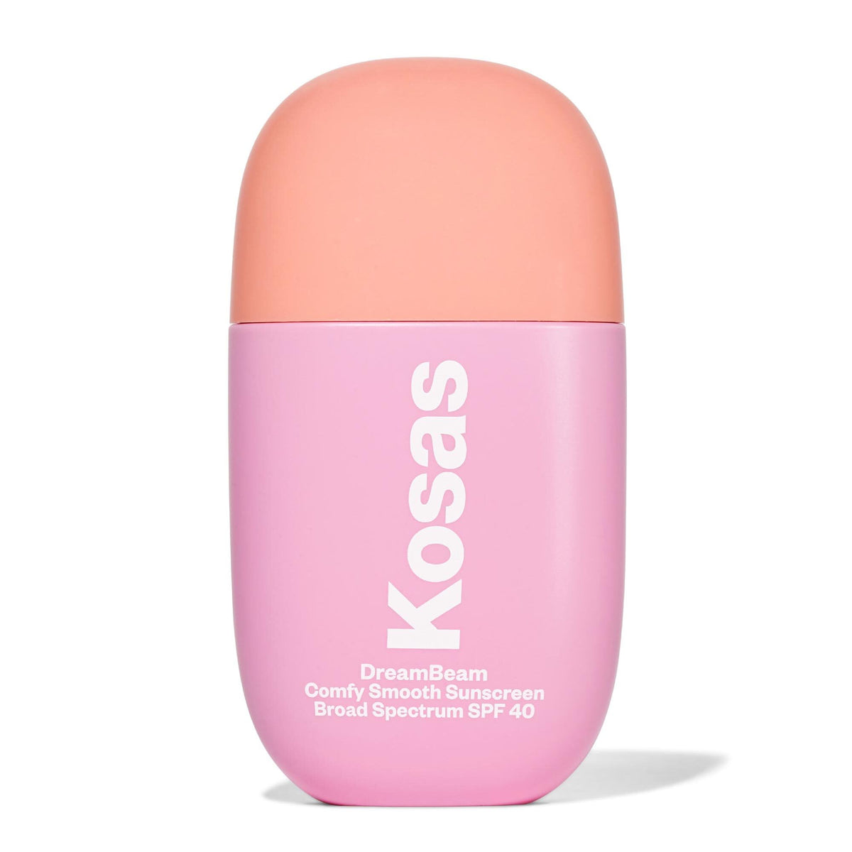 Kosas DreamBeam front tube view showing SPF 40 and compact design for daily use