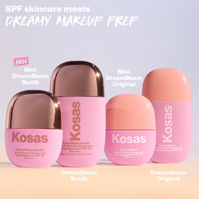Spread of Kosas DreamBeam on skin showing mineral sunscreen coverage and sheer finish