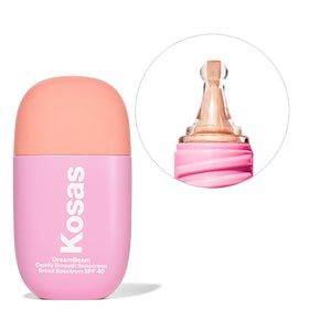 Close-up texture of Kosas DreamBeam showing lightweight creamy finish for smooth application
