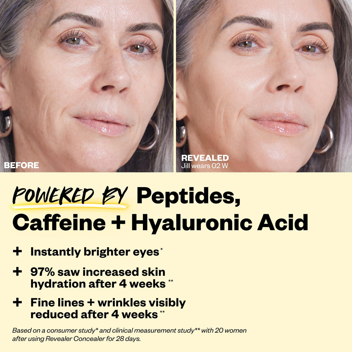 Kosas Revealer used on facial spot showing natural coverage and seamless blending