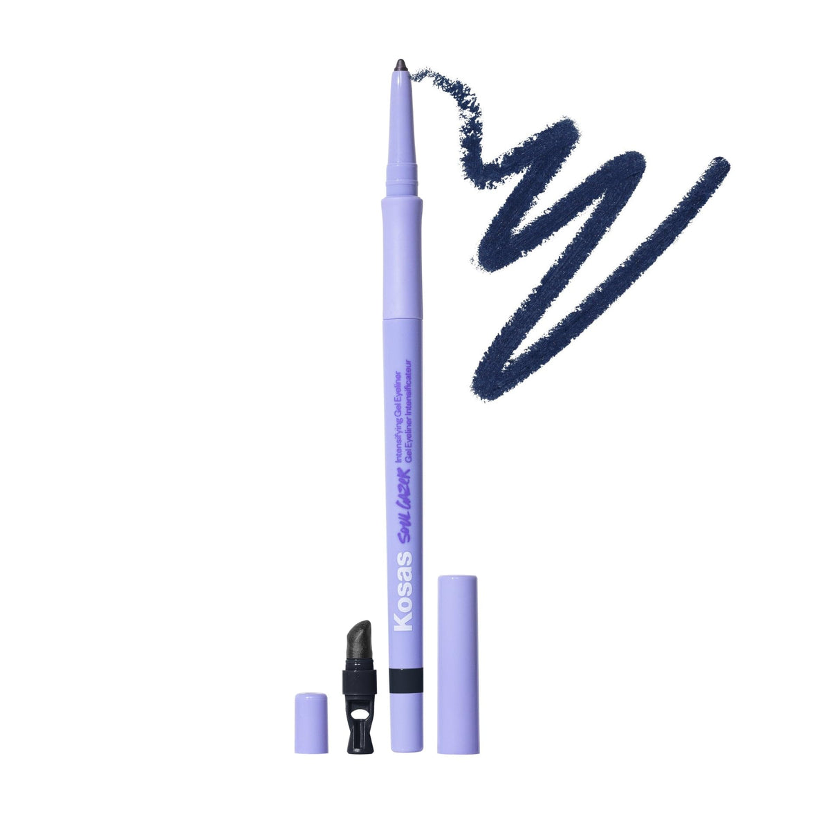 Kosas Soulgazer front packaging showing pencil and features for easy selection