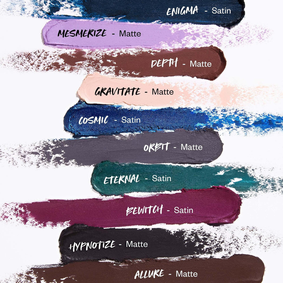 Kosas Soulgazer swatch on skin showing pigment payoff and satin blue sheen