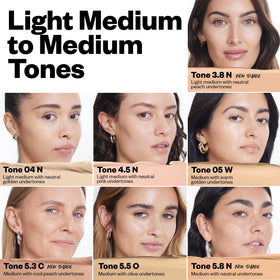 Kosas concealer texture swatches on skin showing blendability and natural finish