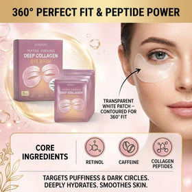 koseon model applying under-eye patches for a refreshed appearance