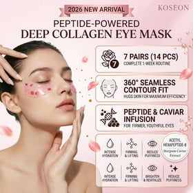 koseon ingredient display with collagen retinol caffeine emphasizing hydration