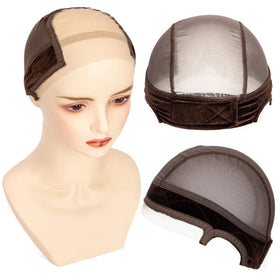 koskusder front packaging showing brown wig cap and secure grip benefit