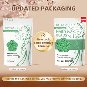 KOTAMU close-up wax pearls texture, benefit easy melting and even application