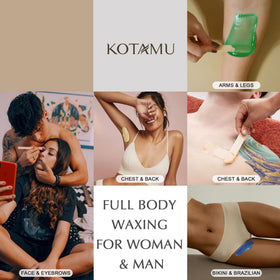 KOTAMU eyebrow and upper lip setup illustrating gentle facial waxing