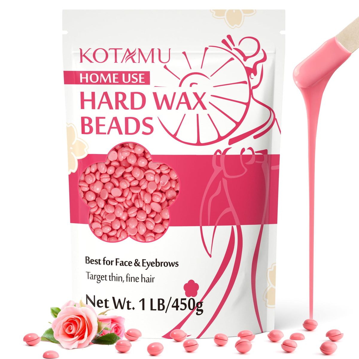 KOTAMU front packaging pink beads showing product and weight benefit