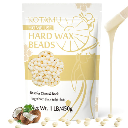 KOTAMU front packaging showing 1 lb sensitive skin wax beads and clear product view for trust
