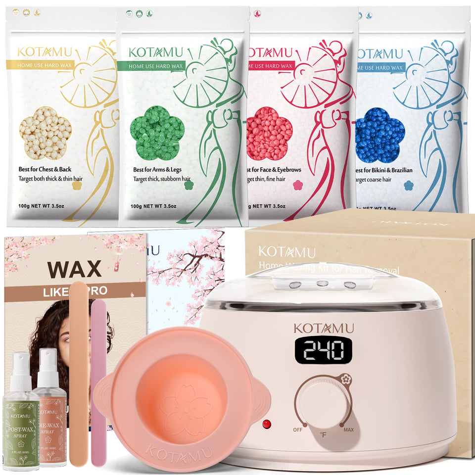 KOTAMU front view of pink wax warmer showing sleek design and benefit of compact storage