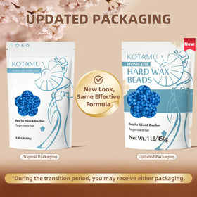 KOTAMU close-up of blue wax beads texture showing smooth plant-based granules