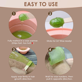 KOTAMU wax beads for face fine hair example, benefit gentle removal for delicate areas