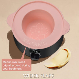 KOTAMU wax being applied to leg demonstrating smooth hair removal