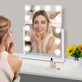 Kotdning mirror on dresser with common items to show compact scale benefit