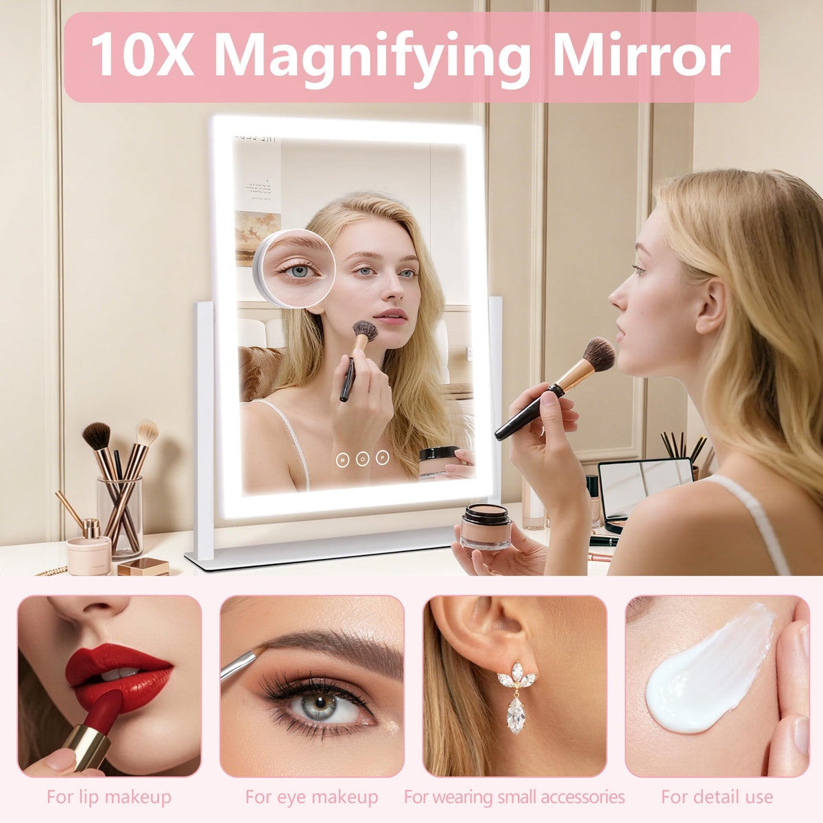 Kotdning size scale comparison showing mirror coverage for face and shoulders