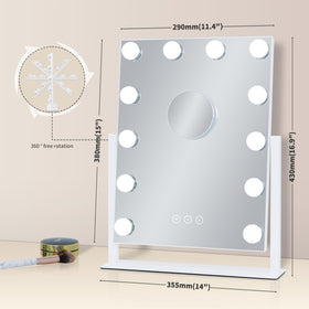Kotdning touch control panel lit demonstrating easy brightness adjustments benefit