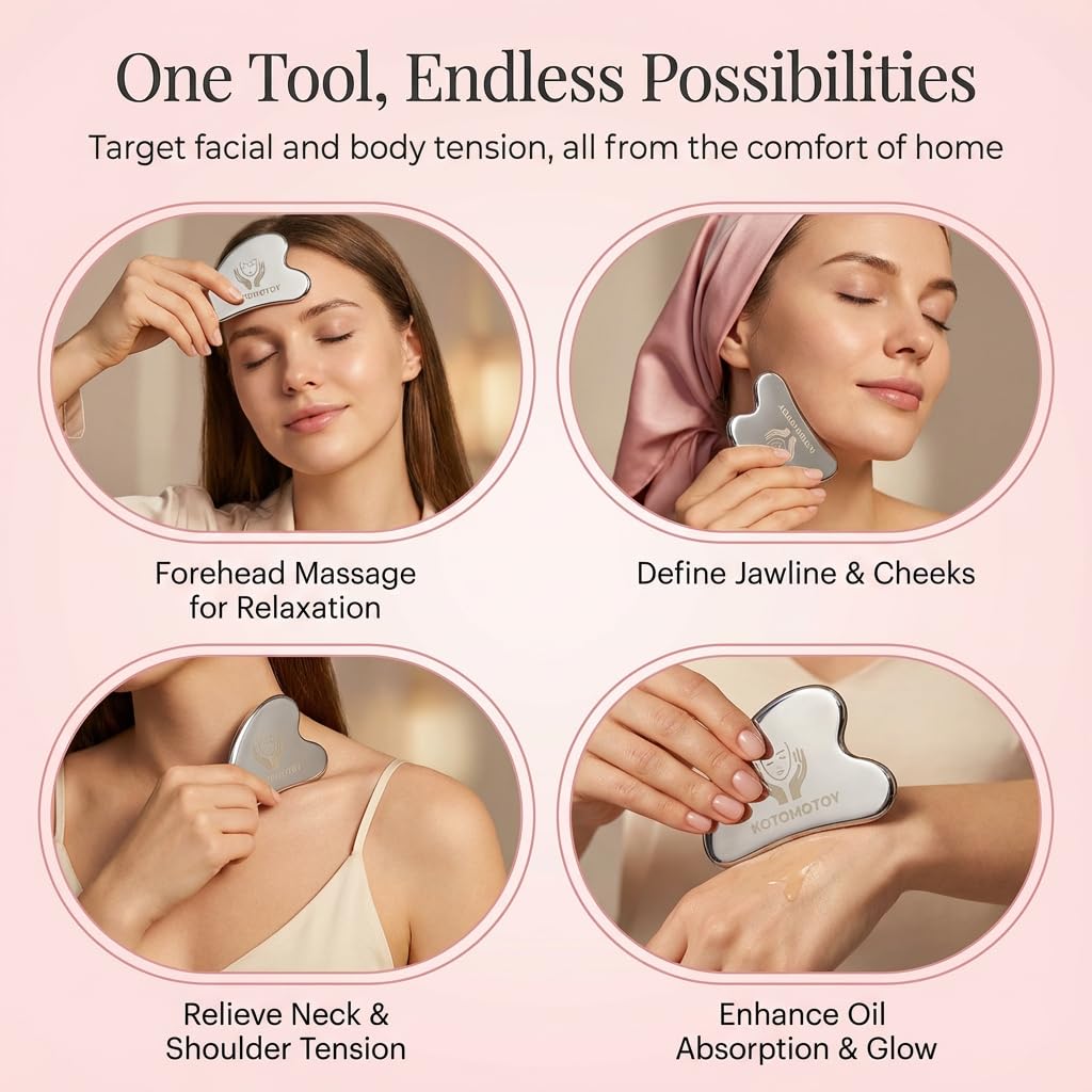 Kotomotoy tool used on neck demonstrating lymphatic drainage support