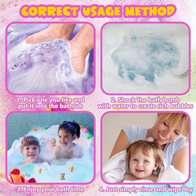 Kottke squeezed bath bomb creating bubbles and releasing gentle aroma underwater