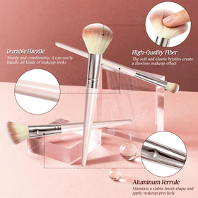 koulate full set laid out showing ten brushes for complete makeup routine