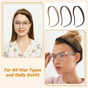 KOVOLITU headband in bathroom during makeup routine showing hands-free convenience
