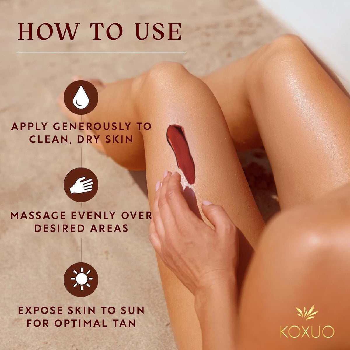 KOXUO gel texture close-up highlighting fast absorption and non-greasy feel