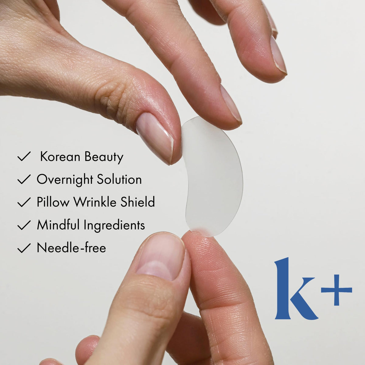 KPLUS patch applied on cheek demonstrating overnight protection