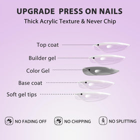 KQueenest hands applying press-on nail with glue for quick application