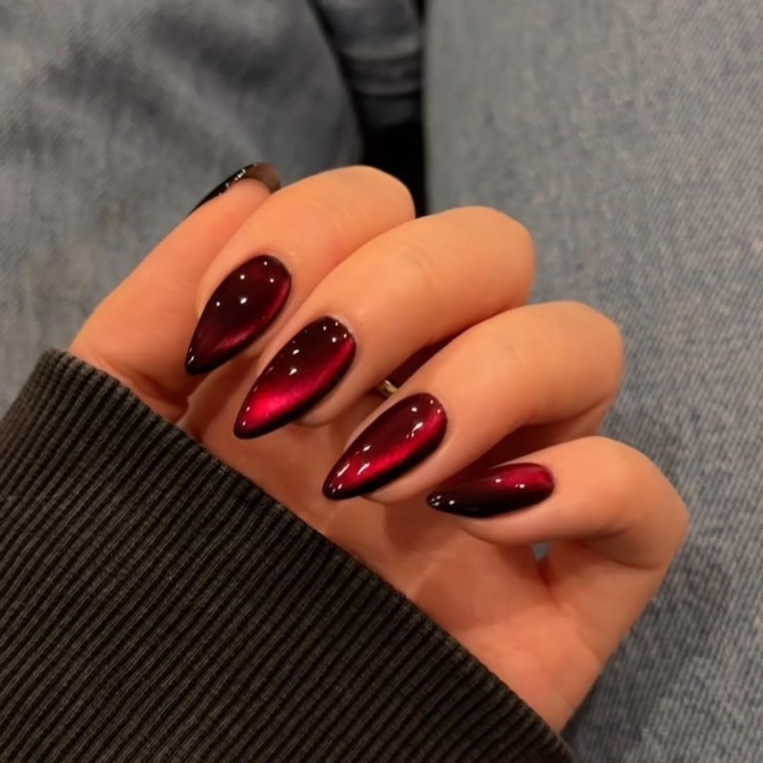 KQueenest front packaging showing burgundy press-on nails and contents benefit quick-start