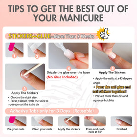 KQueenest nails worn on hand in short square-coffin style for daily comfort