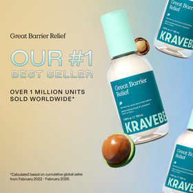 KraveBeauty 100 mL bottle held in hand showing true size and portability