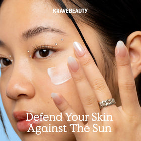 KraveBeauty lightweight lotion swatch texture illustrating non-greasy feel
